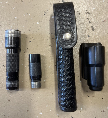Vintage Surefire 6P original tactical flashlight, 2 holsters & batteries