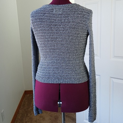 Hollister grau Glitzer Strick Pullover Medium repariert Schmuck silber leicht - Bild 3 von 17