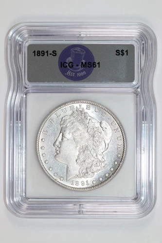 1891-S MORGAN DOLLAR ICG MS61