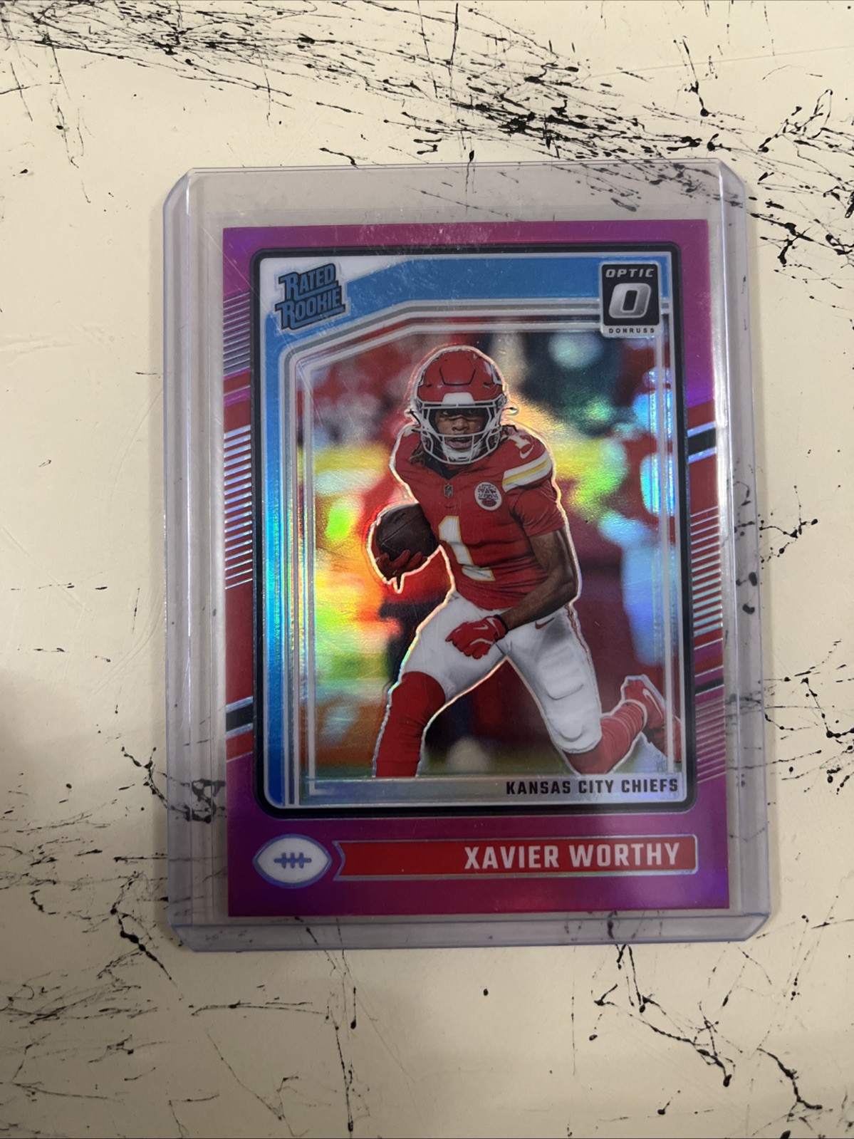 2024 Panini Donruss Optic - Rated Rookie Xavier Worthy #300 Pink Prizm (RC)