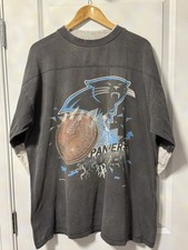 NFL Carolina Panthers Vintage 90s Graphic T-Shirt Faded Grey, Size Large