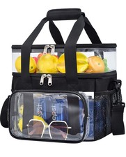 Clear Lunch Bag - Large Clear Lunch Bag for Work Double-Deck Reusable Lunch B...