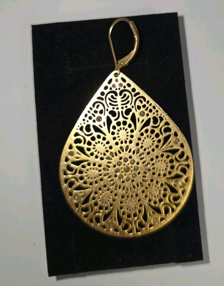 Pendiente Catherine Popesco Grande Filigrana Lágrima Gota Foto 3 de 4