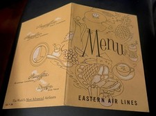 Vintage Eastern Air Lines Inflight Menu Cover...
