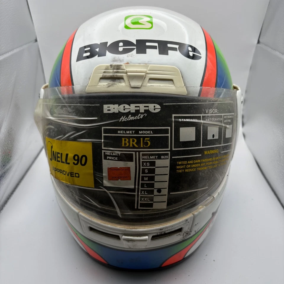 Casco de motocicleta vintage Bieffe Full Face Racing - Talla XL - Gráficos multicolores Foto 4 de 4