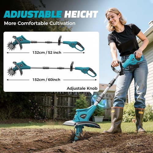 Akku Bodenfräse Grubber kompatibel mit Makita 18V: Bodenfräse für Gartenarbeit 360 - Bild 4 von 8