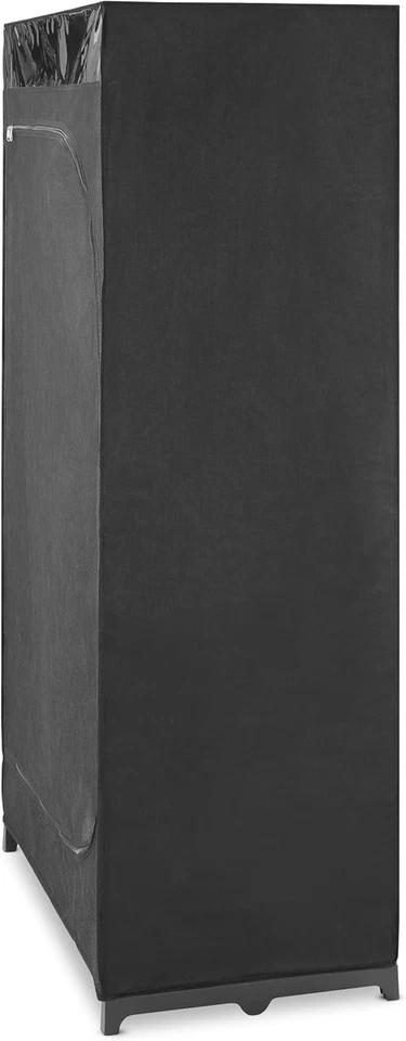 36英寸便携式衣橱带透视窗-黑色 — 第 4/4 张图片