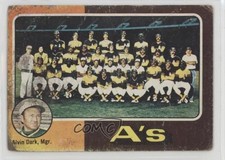 1975 Topps Team Checklist A's Alvin Dark Oakland Athletics #561 0bt4