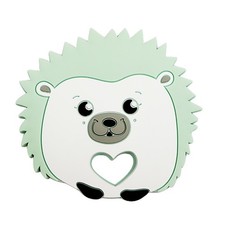 Hedgehog Silicone Baby Teether, Food-Grade Molar Toy for Infant Gums, Green