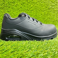 Skechers Uno SR-Deloney Womens Size 5 Black Composite Toe Safety Work Shoes