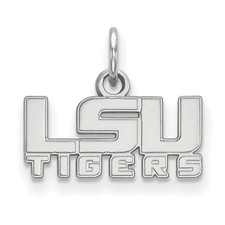 10k White Gold LogoArt Louisiana State University L-S-U Tigers XS Pendant