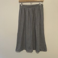 VTG Talbots Striped Jersey Midi A-Line Tennis Skirt Petite L Preppy Nautical