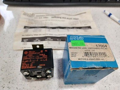Mars Magnetic Line Switching Relay (17004) 3ARR4CA7 120V Coil 18A