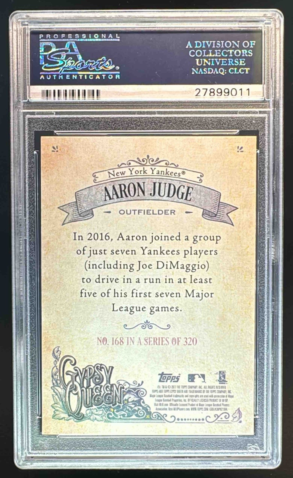 2017 Topps Gypsy Queen #168 Aaron Judge RC Rookie PSA 10 27899011 view 2