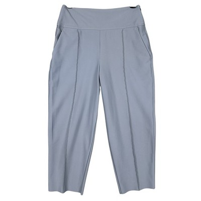 Athleta 2 Stellar Wide Crop Coastline Blue High-Rise Nylon Stretch Pants Comfort