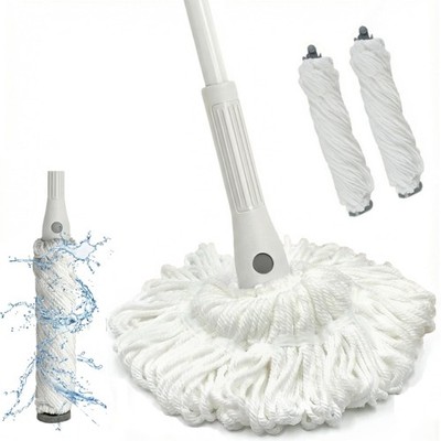 Wringing Mop for Floor Cleaning with 2 Reusable Heads, Easy Wringing Twist Mo...