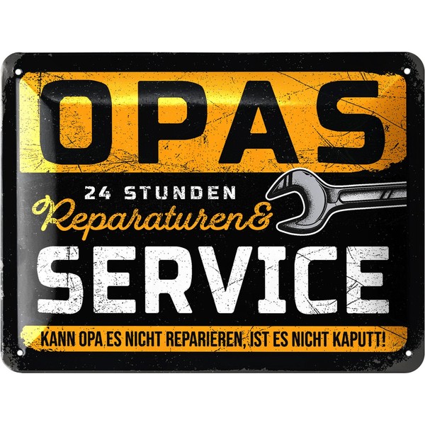 Lanolu Blechschild Opas Service & Reperatur 15X20Cm - 15X20Cm-image