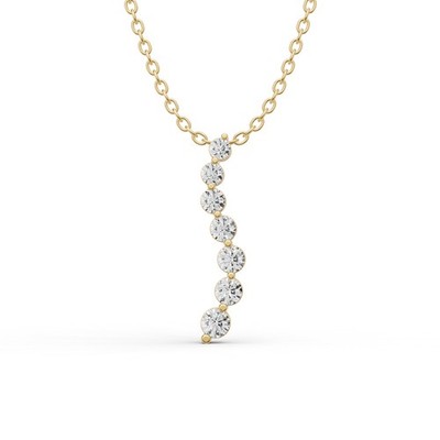 14K Gelbgold 1 Kt Lab Grown Diamant Reise Anhänger