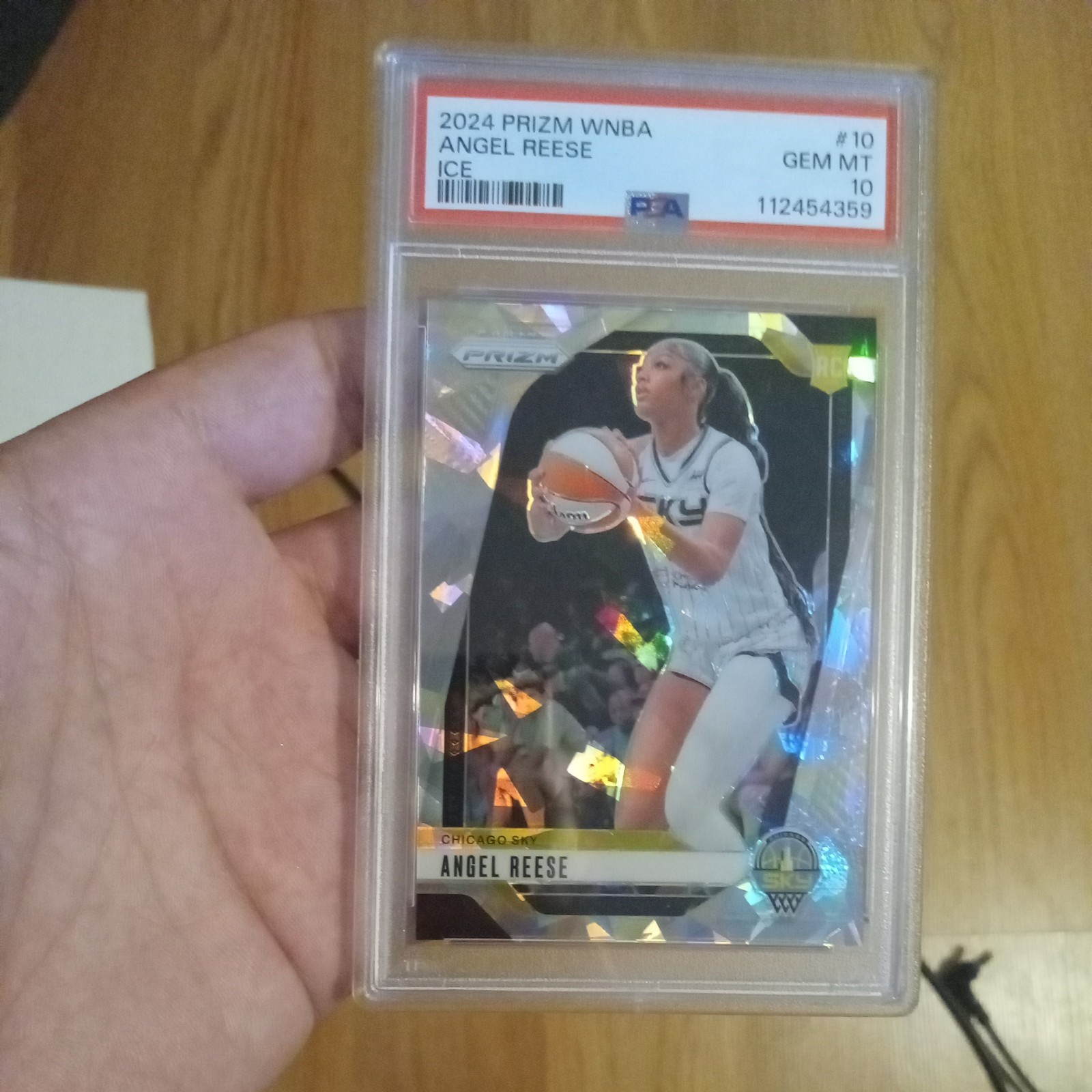 2024 Prizm WNBA Angel Reese #10 Cracked Ice PSA 10 view 1