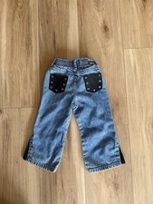 Vintage Guess Jeans Denim w/ Leather Accents Flare Toddler Size 18M 90s Y2K