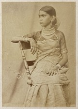 Ceylan, Jeune fille Tamoule en Costume traditionnel, Tirage original, 1870