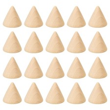 30x30mm Natural Wood Cone Ring Holder, 20 Pack Finger Jewelry Display Stand O...