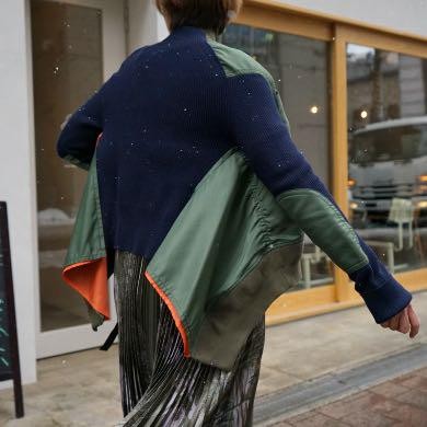 GEBRAUCHT 20SS SACAI STOFF KOMBI MA-1 BLOUSON GUT M-13642 - Bild 10 von 10