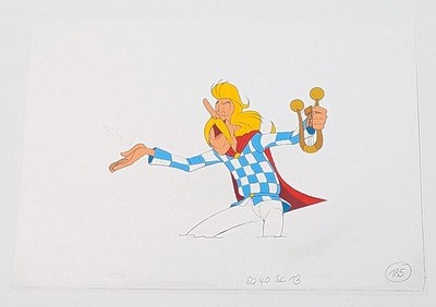 Asterix in America Original Production Cel Zeichentrickfolie mit 2x Vorzeichnung