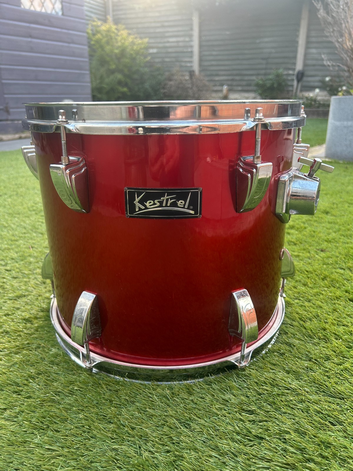 Vintage KESTREL 13"x11" Rack Tom 6 Lugs in Dark Red finish photo 1