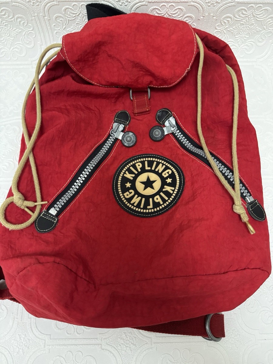 VINTAGE KIPLING FUNDAMENTAL BACKPACK/RUCKSACK BAG RED NYLON  display picture 1
