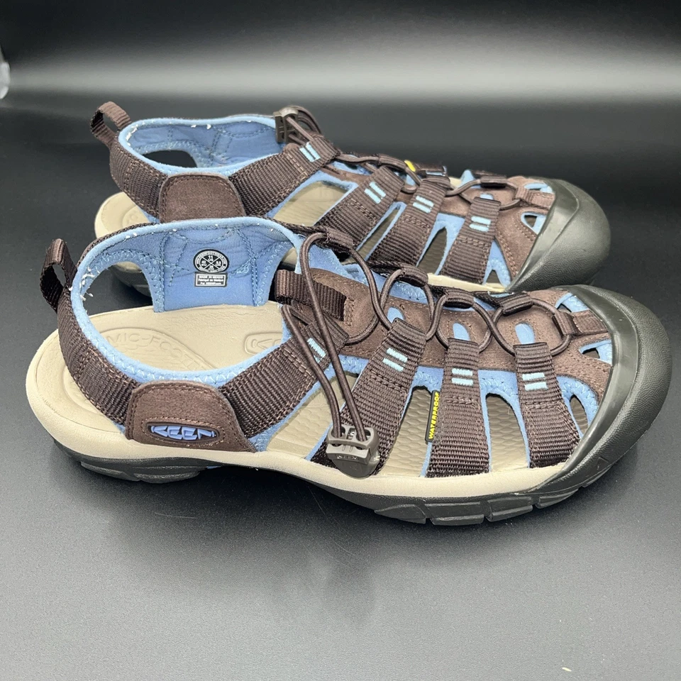 Keen 男式 11 防水露趾凉鞋远足水步行蓝色/棕色 — 第 2/4 张图片