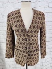 Vintage Tapestry Jacket Blazer Size 4P Aztec Southwest Artsy Career Wool Blend