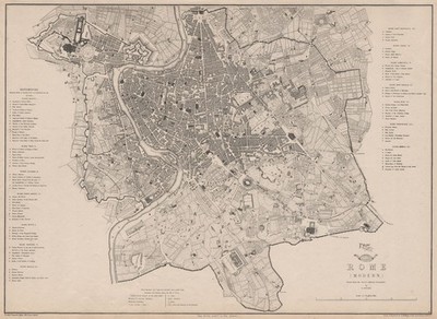ROME (MODERN). Large town/city plan by T. ETTLING. Dispatch Atlas 1863 old map