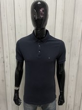 Polo Tommy Hilfiger Uomo Slim Fit Blu Navy Originale Cotone Elastan Taglia L