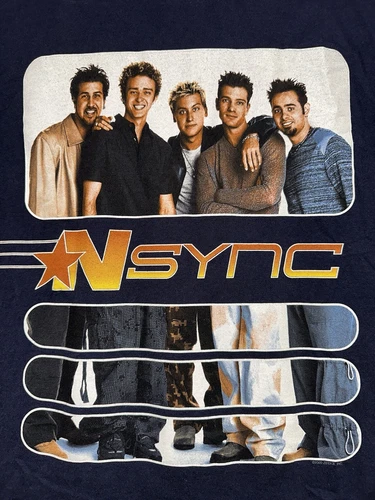 Vtg Y2K Nsync Boy Band Single Stitch T Shirt Medium 19x26”©️ 2000s vintage concert t-shirt, vintage, size M, single stitch, B+ condition