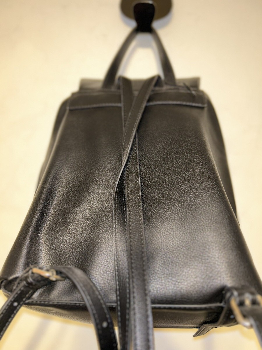 Zara Basic Collection Faux Leather Backpack Shoulder-bag Zara Basic Collection Black Faux Leather Backpack  main image 2
