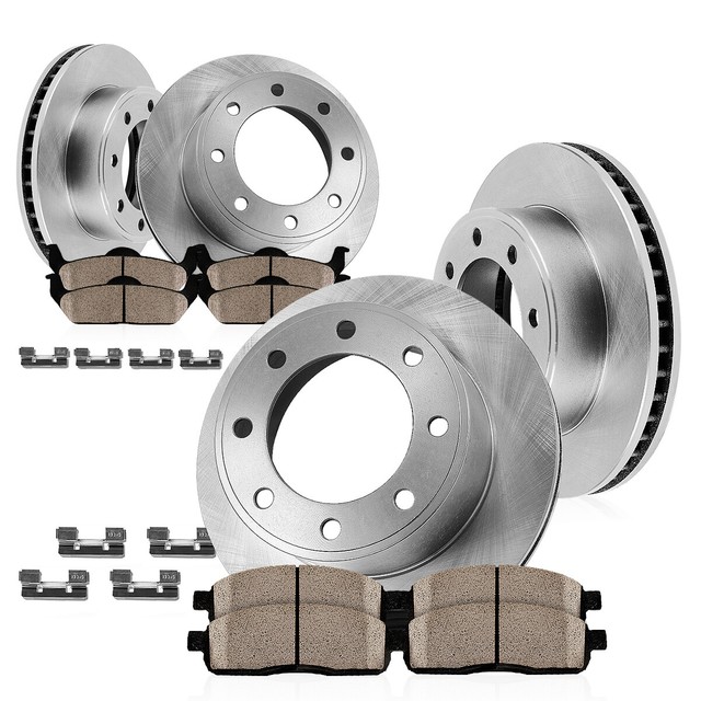 Front+Rear Brake Rotors Ceramic Pads For 2007 2008 2009 2010 2011 Ford