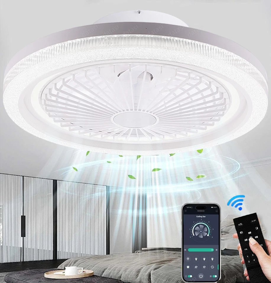 85W LED Ceiling Fan Lighting Timer Quiet Living LED Room Sleep Fan - Image 2 of 4