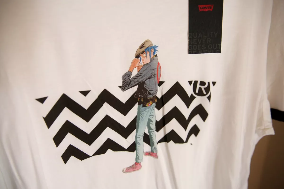 Gorillaz x Levi s custom T Shirt rare Created in London hand