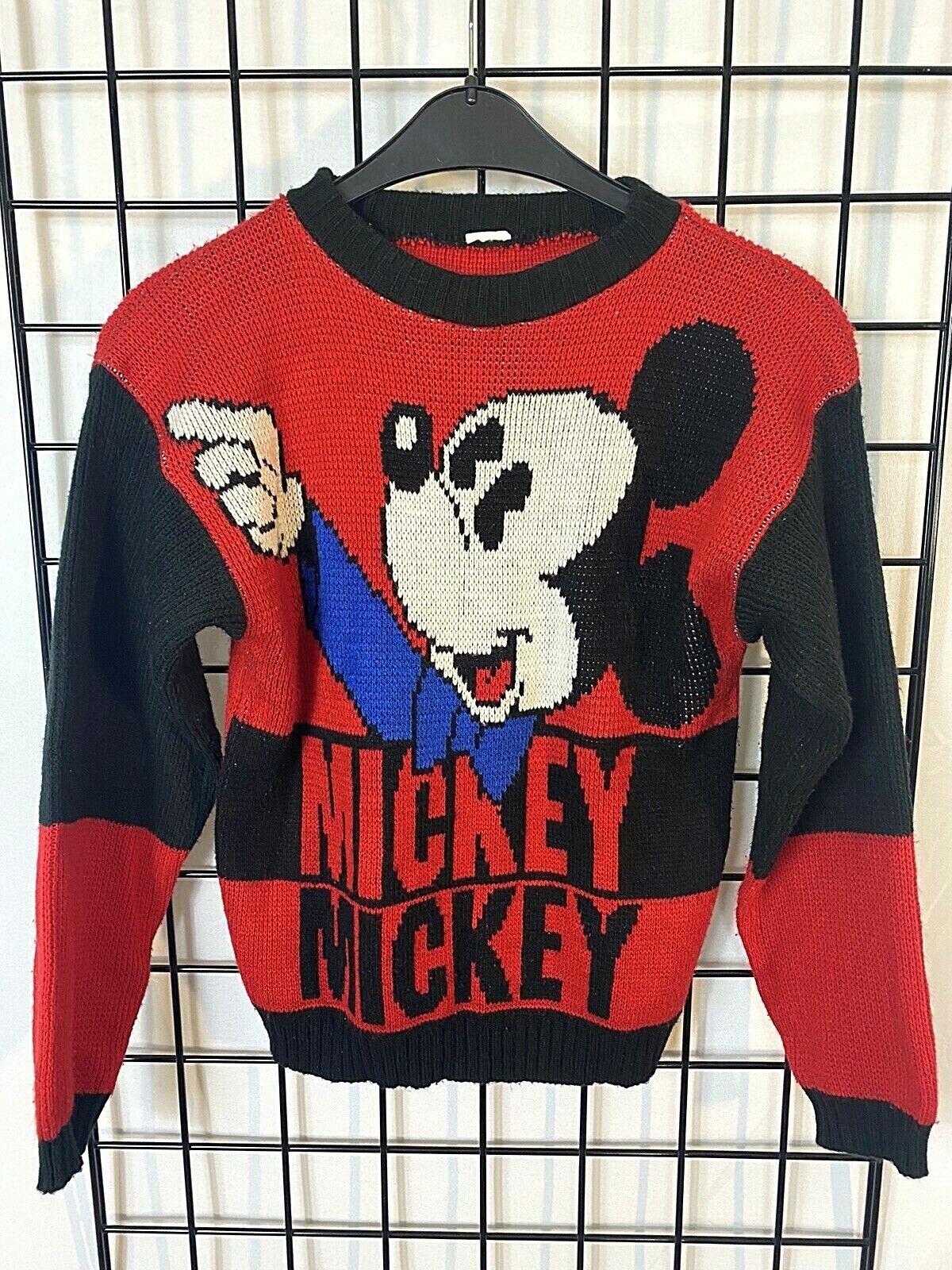 Vintage Mickey Mouse Knit Sweater Women 