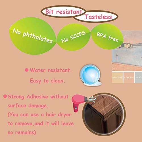 Pcs Large(Length: 1.7inch) Silicone Corner Protector Baby Proofing,Table 4 - Afbeelding 8 van 8