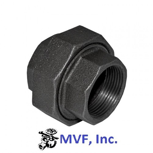 1/4" 150 Threaded (NPT) Union Black Malleable Iron Pipe Fitting MI040241