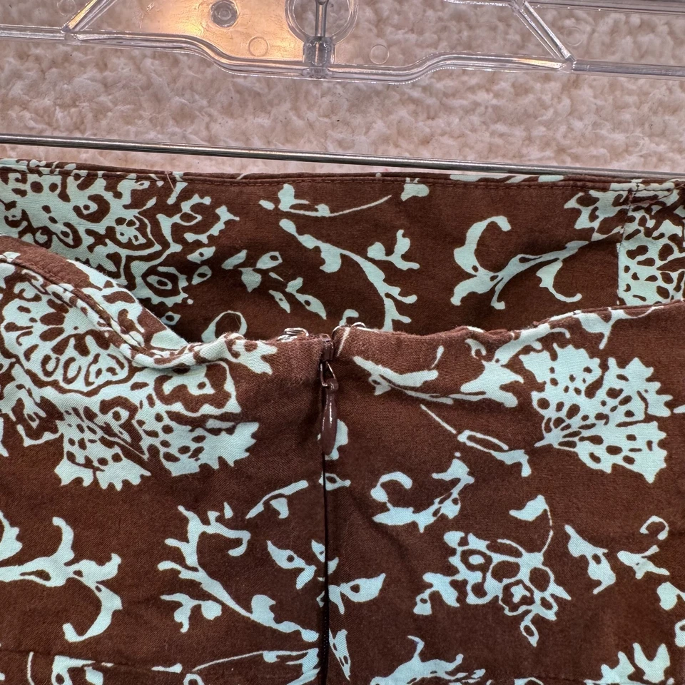 Vestido Y2K Vintage Gap Midi 10 Marrón Azul Floral Sin Tirantes Línea A Fairy Grunge Foto 4 de 4