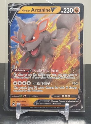 pokemon tcg silver tempest 090 195 hisuian arcanine v card Pokmon Hit Points230 HP Form 179/195 Hisuian Arcanine V -