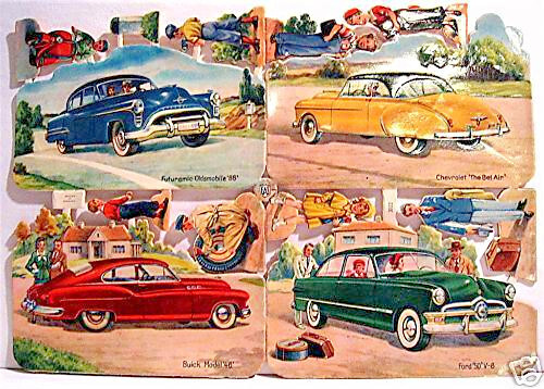 1950 Cars/ Embossed German Diecut Scrap/Old Store Stock - Picture 1 of 1