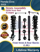 OE Front Struts & Rear Shocks W/Sway Bar For 2013 Honda Civic 1.8L Lifetime Warr