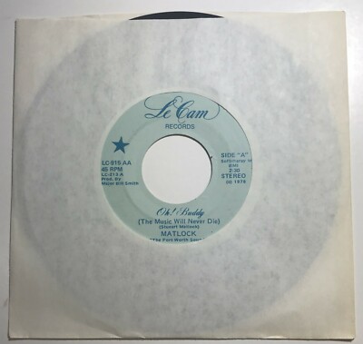 45 rpm Buddy Holly Tribute by MATLOCK: Oh Buddy / Sweet Peggy Sue Maj Bill Smith