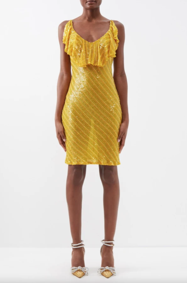 Ashish Ruffled Georgette Beaded Mini, Annie's Ibiza, Size 10, RRP