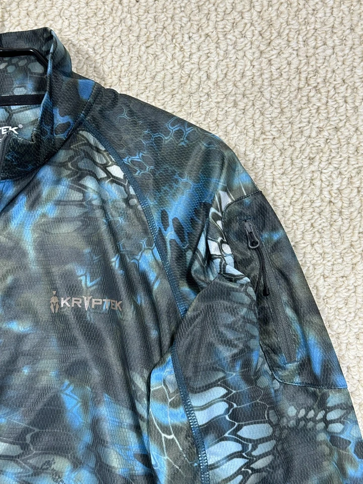 Kryptek 1/4 Zip Shirt Mens M Blue Neptune Camo Long Sleeve Pullover Hunting Hike - Image 3 of 4