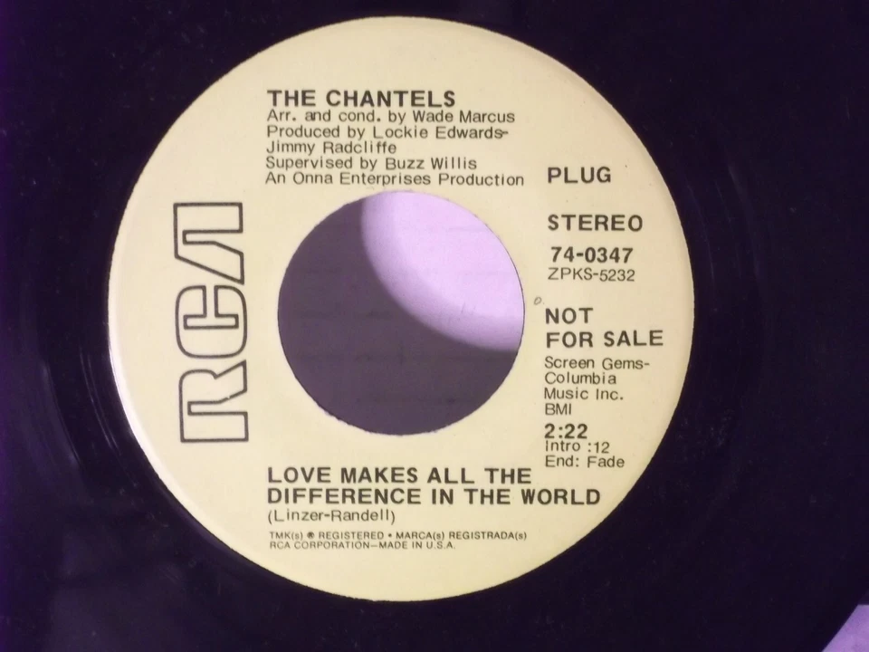 The Chantels,RCA 74-0347,"I'm Gonna Win Him Back"US,7"45,PROMO,1969 deep soul,M - Image 2 of 2